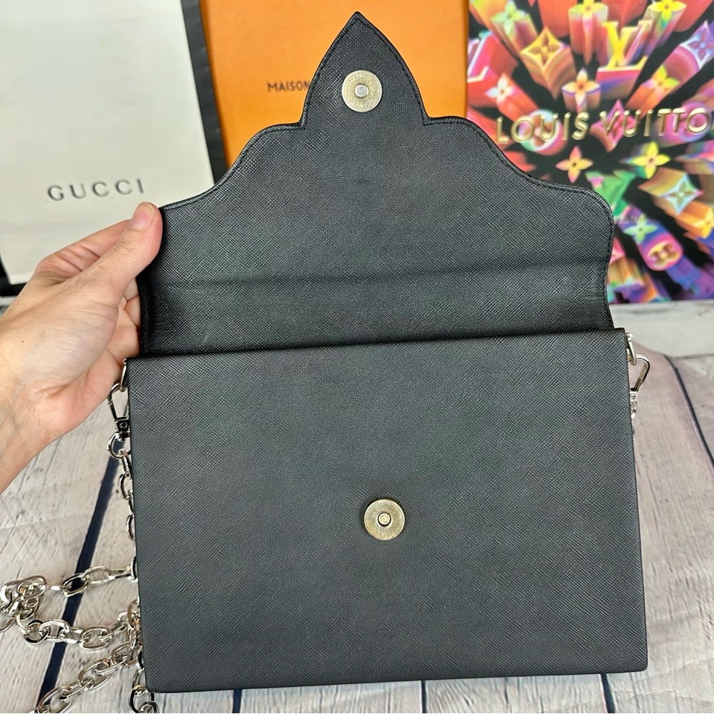 YSL YVES SAINT LAURENT Black Leather Clutch Crossbody  CUSTOM - Picture 5 of 12
